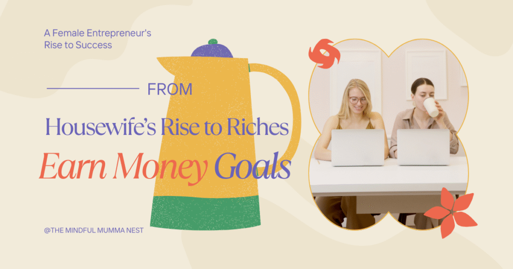 Two women working on laptops with coffee, symbolizing a housewife’s rise to riches and powerful earn money goals.