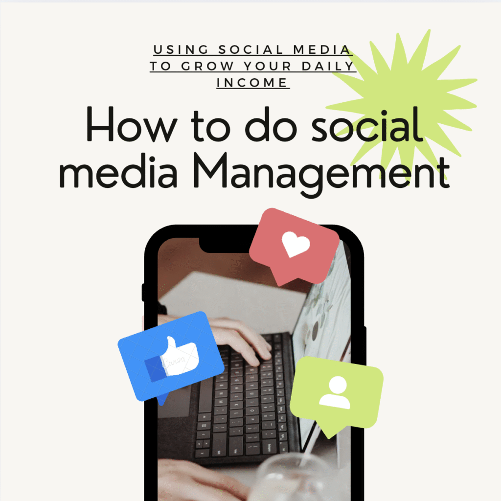 Laptop and smartphone with social media icons, illustrating social media management to grow daily income.