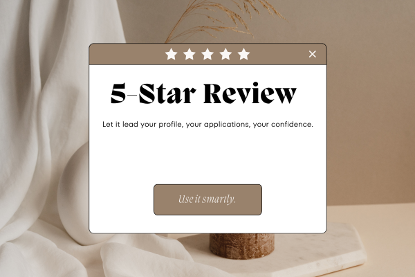 5-Star Review – Build Confidence from Client Feedback Popup-style graphic displaying a 5-star review message, highlighting how housewives can use client feedback to strengthen their profile and earn more money online