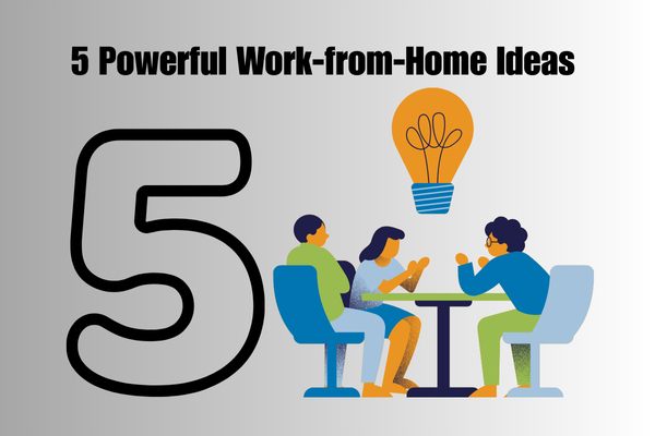 Illustration of three housewives discussing creative ideas at a table with a light bulb above, representing five powerful work-from-home ideas to earn money in 2025.