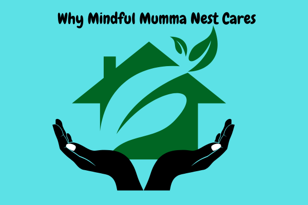 An illustration of a group of mothers and children happily interacting in a calm, supportive environment, representing the Mindful Mumma Nest community. The image shows the brand's commitment to creating a peaceful space for families.