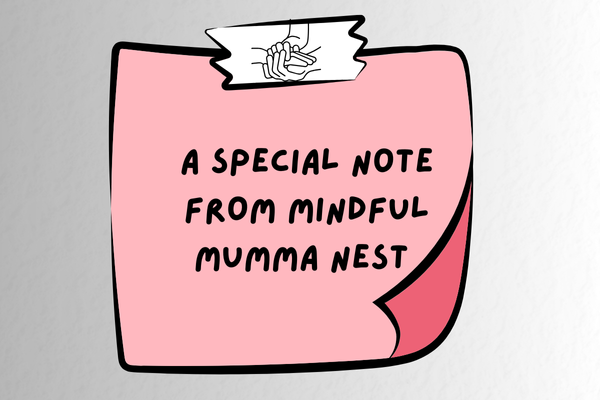 Pink sticky note illustration with message "A Special Note from Mindful Mumma Nest," highlighting why earn money matters for housewives and mums in 2025.