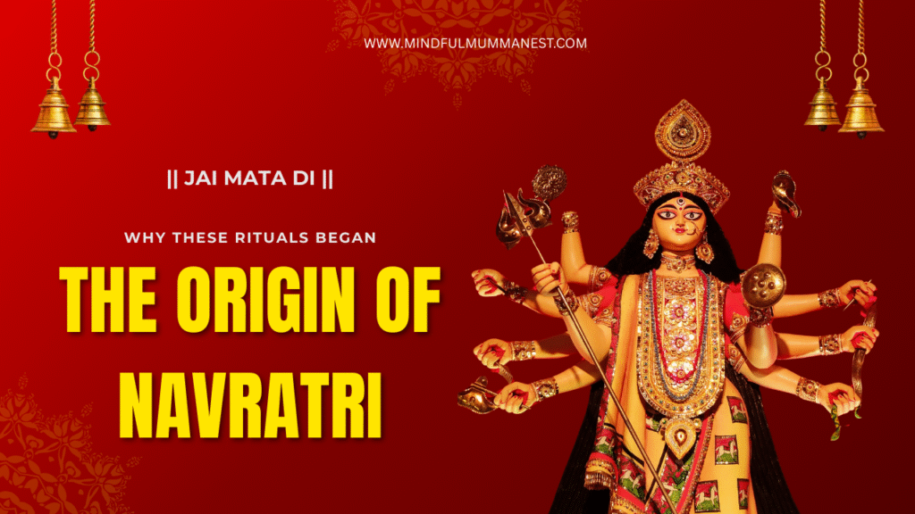 Maa Durga idol with multiple arms, symbolizing woman power, Navratri 2025 rituals and origin of Navratri festival