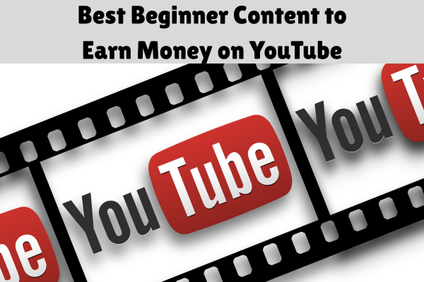 YouTube logo with film strip background representing best beginner content ideas to earn money on YouTube.