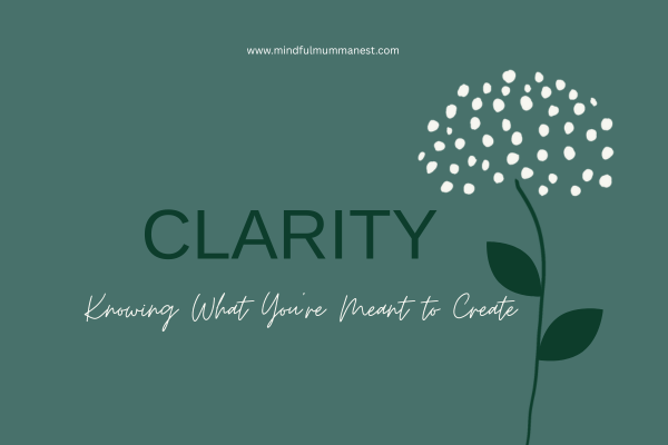 Minimalist green design with white floral art symbolizing clarity, purpose, and calm focus to earn money from home mindfully.
