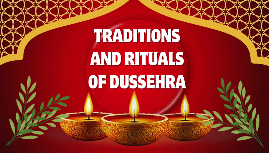 Traditions and rituals of Dussehra including Ravana Dahan, Sindoor Khela, Ayudha Puja, Shami Puja, and Visarjan across India.
