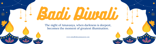 Badi Diwali diyas glowing brightly on the night of Amavasya 2025 — symbolising light, prosperity, and mindful illumination.
