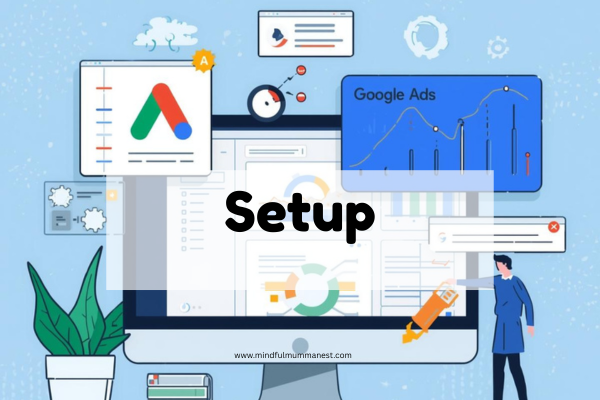 google ads setup illustration showing how to earn money from google ads without investment
