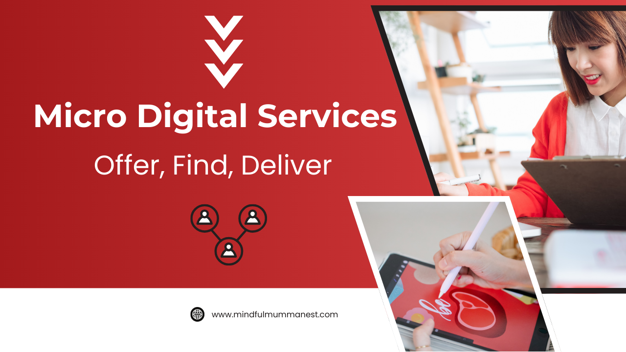 Woman working on a tablet and laptop, representing micro digital services, online tasks, and beginner-friendly digital earning opportunities.
