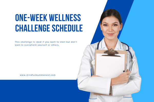 one week wellness challenge schedule for online health care services
