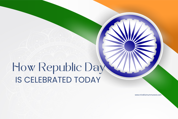  How Republic Day is celebrated today in India illustration with Ashoka Chakra
