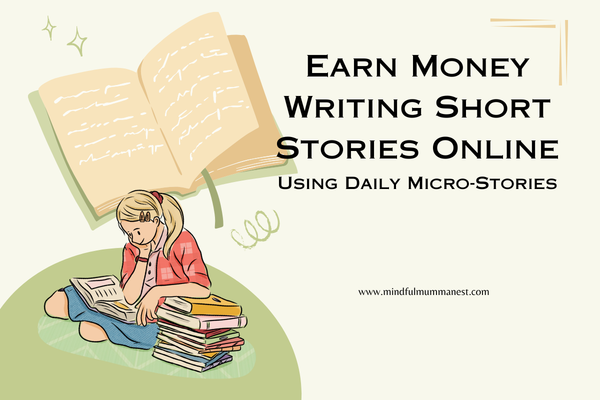 Mum earning money writing short stories online using daily micro-stories
