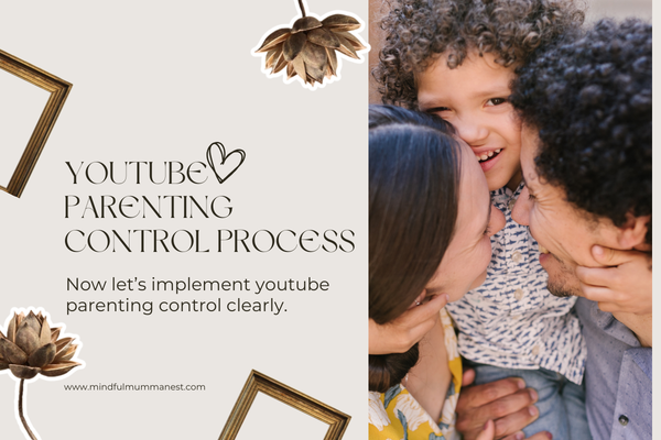 Parents setting up YouTube parenting control while managing family time at home