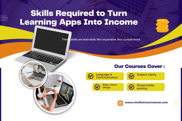 Skills required to use best apps for kids’ learning content in India to earn money from home
