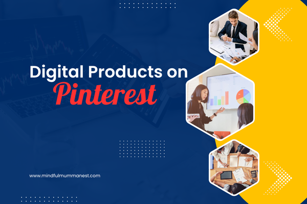 digital products on pinterest showing online income ideas with charts and planning visuals