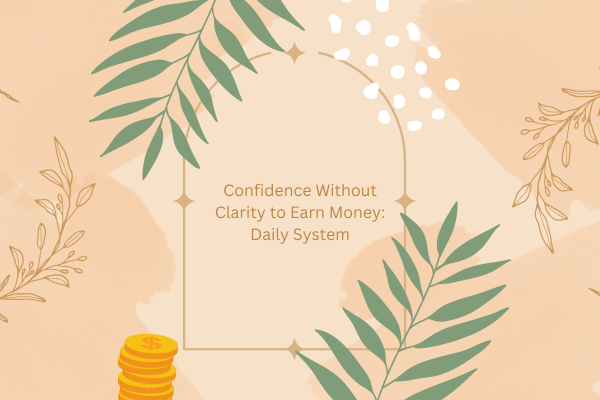  Confidence without clarity to earn money daily system concept with coins and minimal design
