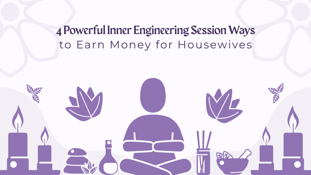 Inner engineering meditation session illustration for housewives to earn money online and make money young