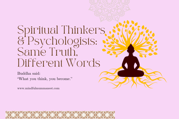 Spiritual thinkers and psychologists showing mindset and inner growth through meditation
