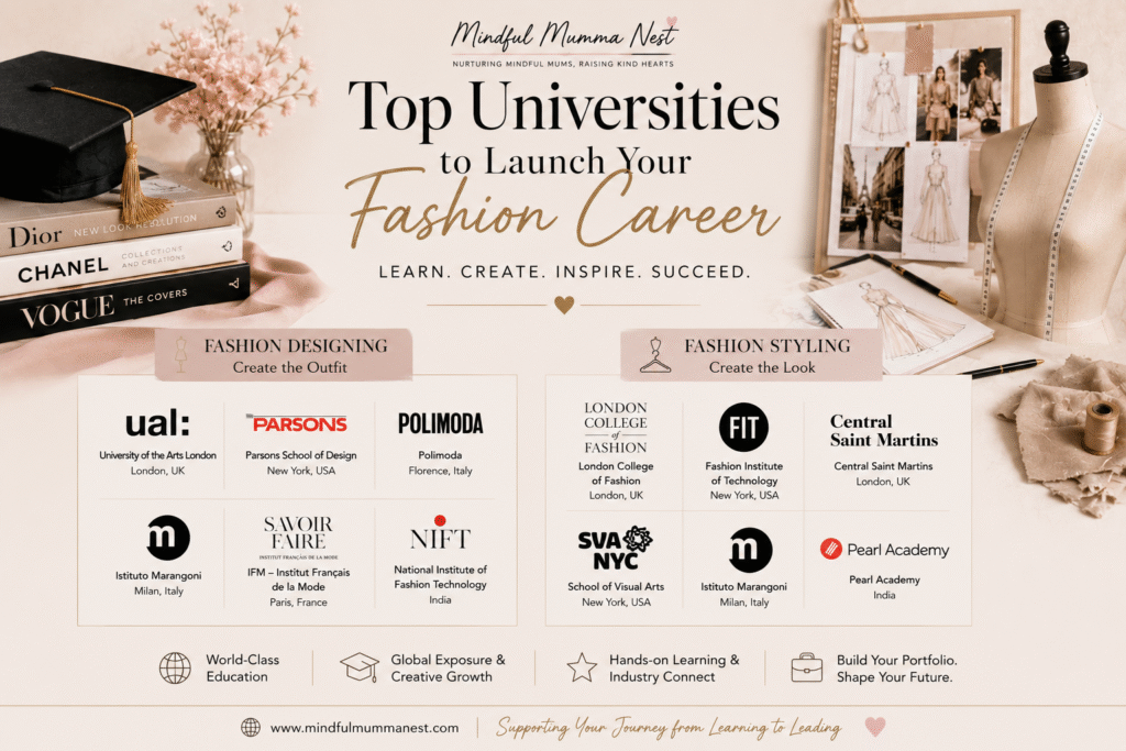Top fashion universities and institutes for fashion designing and fashion styling students.