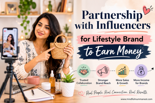 Lifestyle influencer promoting a handcrafted product during a brand collaboration to help lifestyle brands earn money through influencer partnerships.