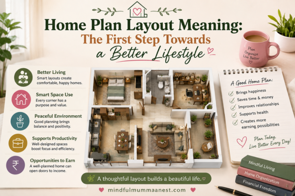Home Plan Layout Meaning: The First Step Towards a Better Lifestyle with a smart floor plan, peaceful home ideas, productivity, and family-friendly living by Mindful Mumma Nest.
