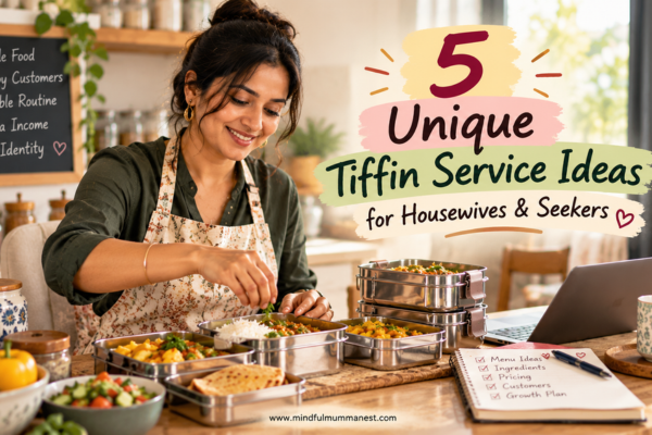 Smart woman preparing home-cooked meals for 5 unique tiffin service ideas for housewives
